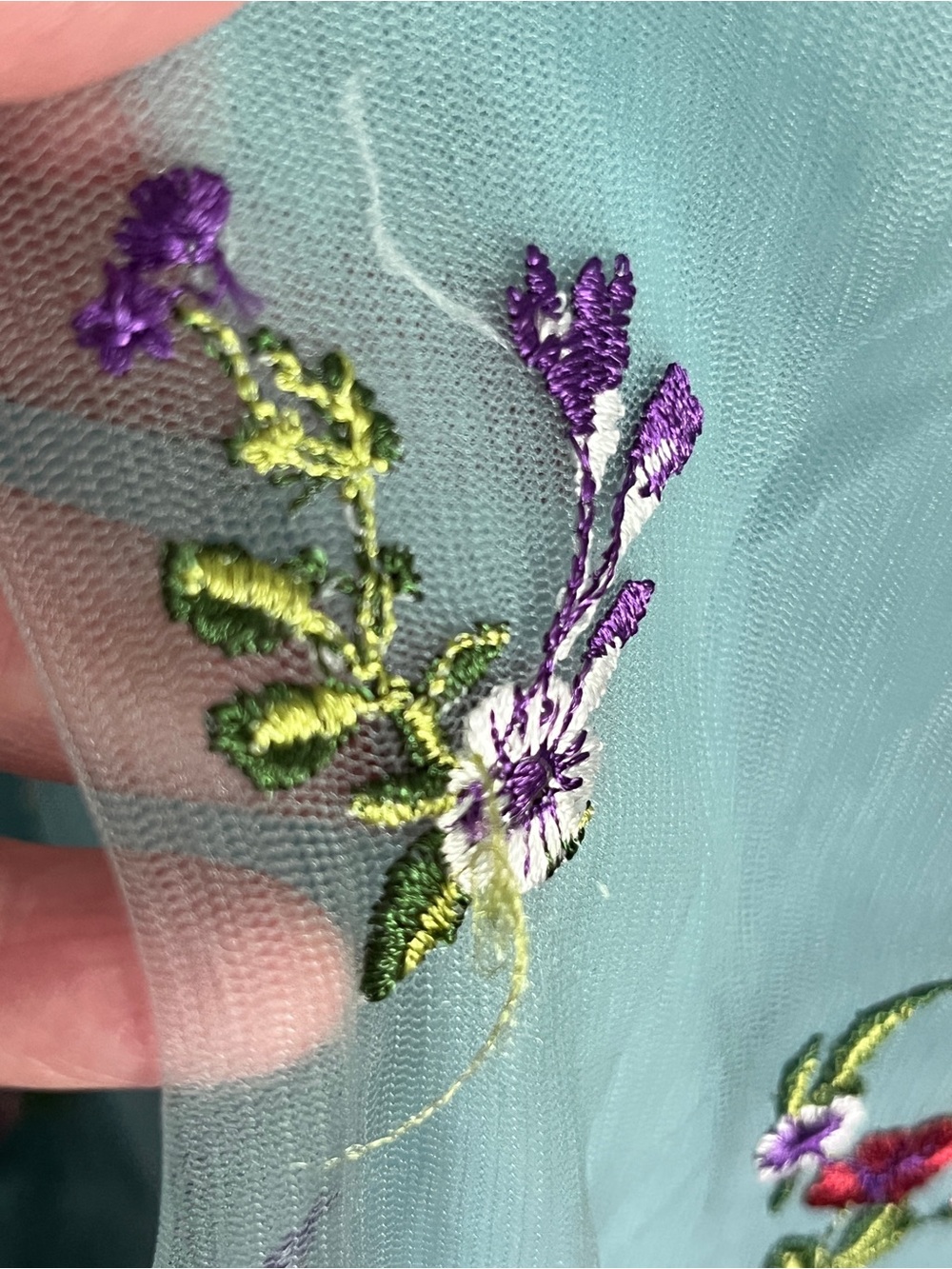 JESSAKAE Garden Fairy MIDI Dress in Mint / Blue Embroidered Floral Sz XL - Picture 7 of 14